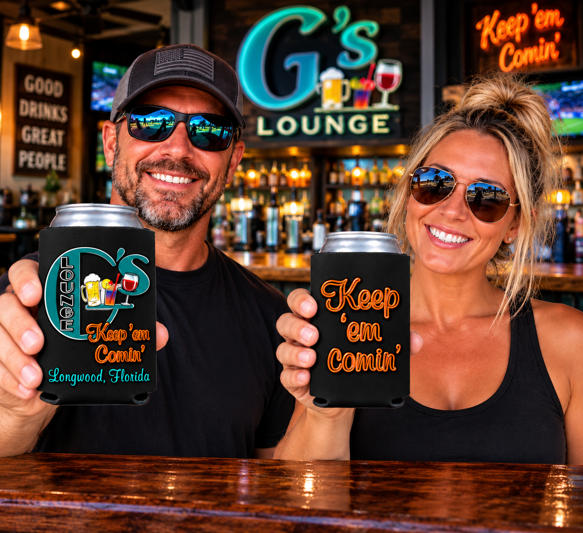 G's Lounge Reversible Koozies