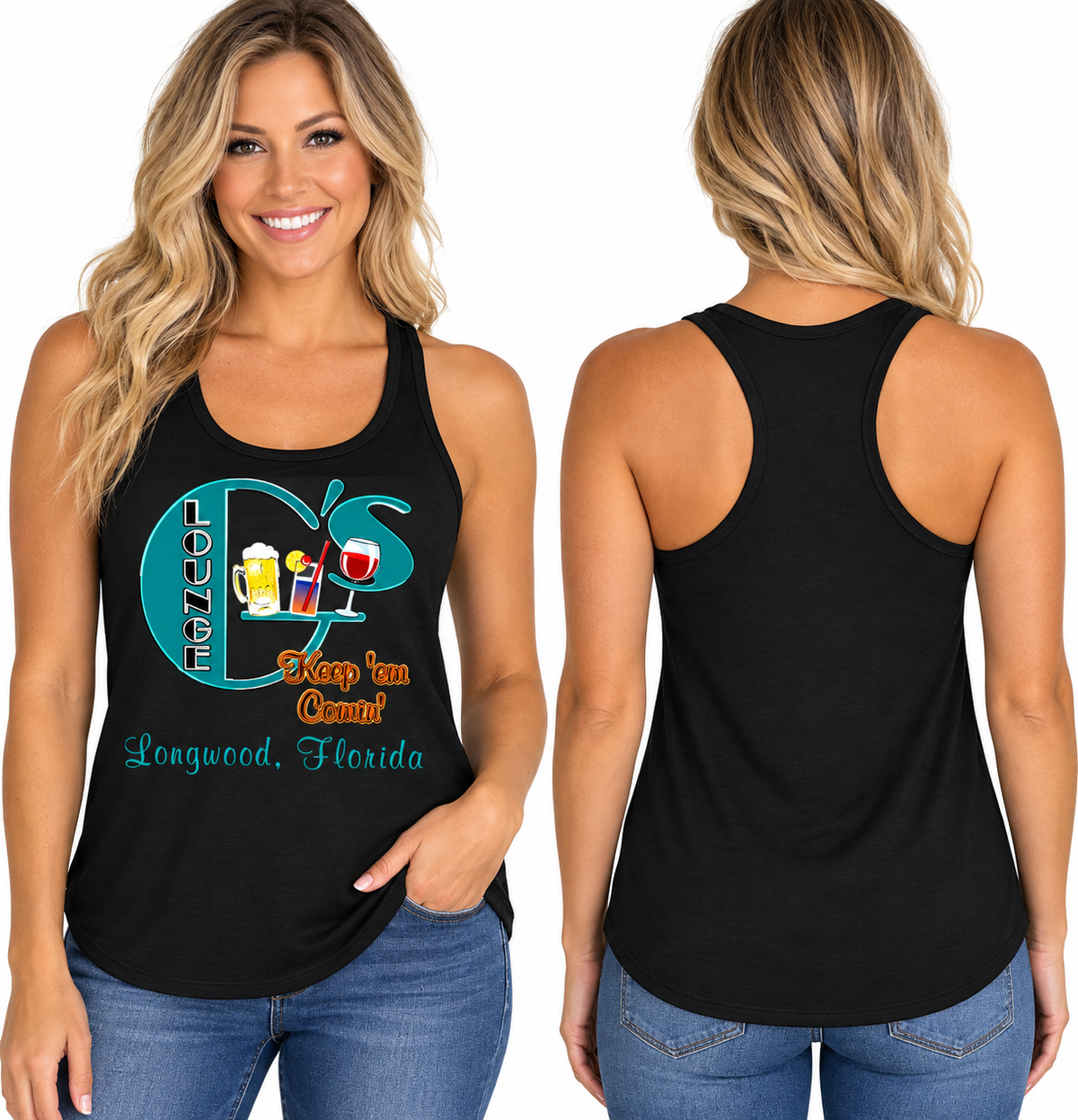 G's Lounge Women's Racerback Tanks